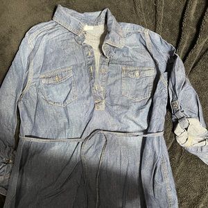 🤰Denim 3/4 sleeve long shirt/dress